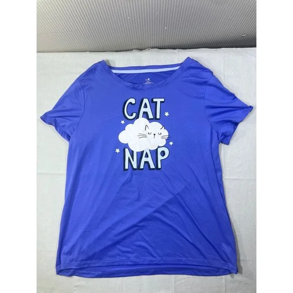 Secret Treasures Cat Nap Pajama Set Purple Clouds Cats Sleepwear Women's Size S - Picture 2 of 12